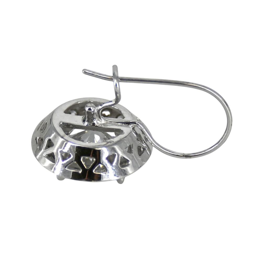 Fantasia by DeSerio Round Cubic Zirconia Elegant Drop Earrings With Box - Picture 7 of 11